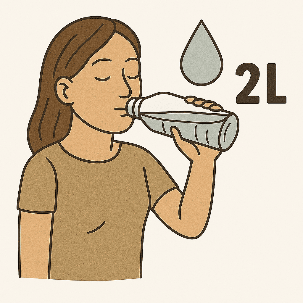 Ausreichend Wasser trinken – mindestens 2 Liter täglich für eine gesunde Haut