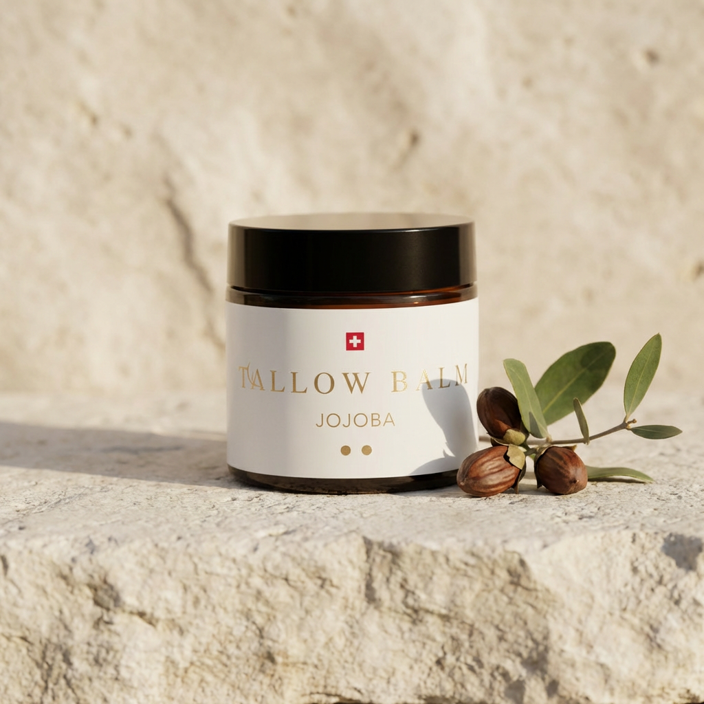 Swiss Tallow Balm Bio-Jojoba – Rindertalg Creme mit Jojobaöl im Glastiegel