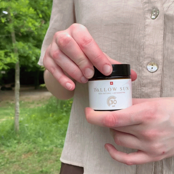 Swiss Tallow Sun SPF 30 – Natürlicher Sonnenschutz mit Rindertalg im Glastiegel